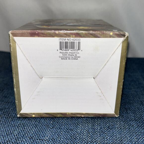 Christmas Snowman Tee Light Collectible Glazed Pottery Votive Holder Holiday Box - Picture 10 of 11